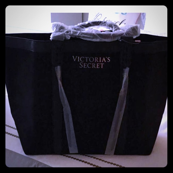 Victoria's Secret Handbags - NWT Victoria Secret Black Mesh Large Tote Bag